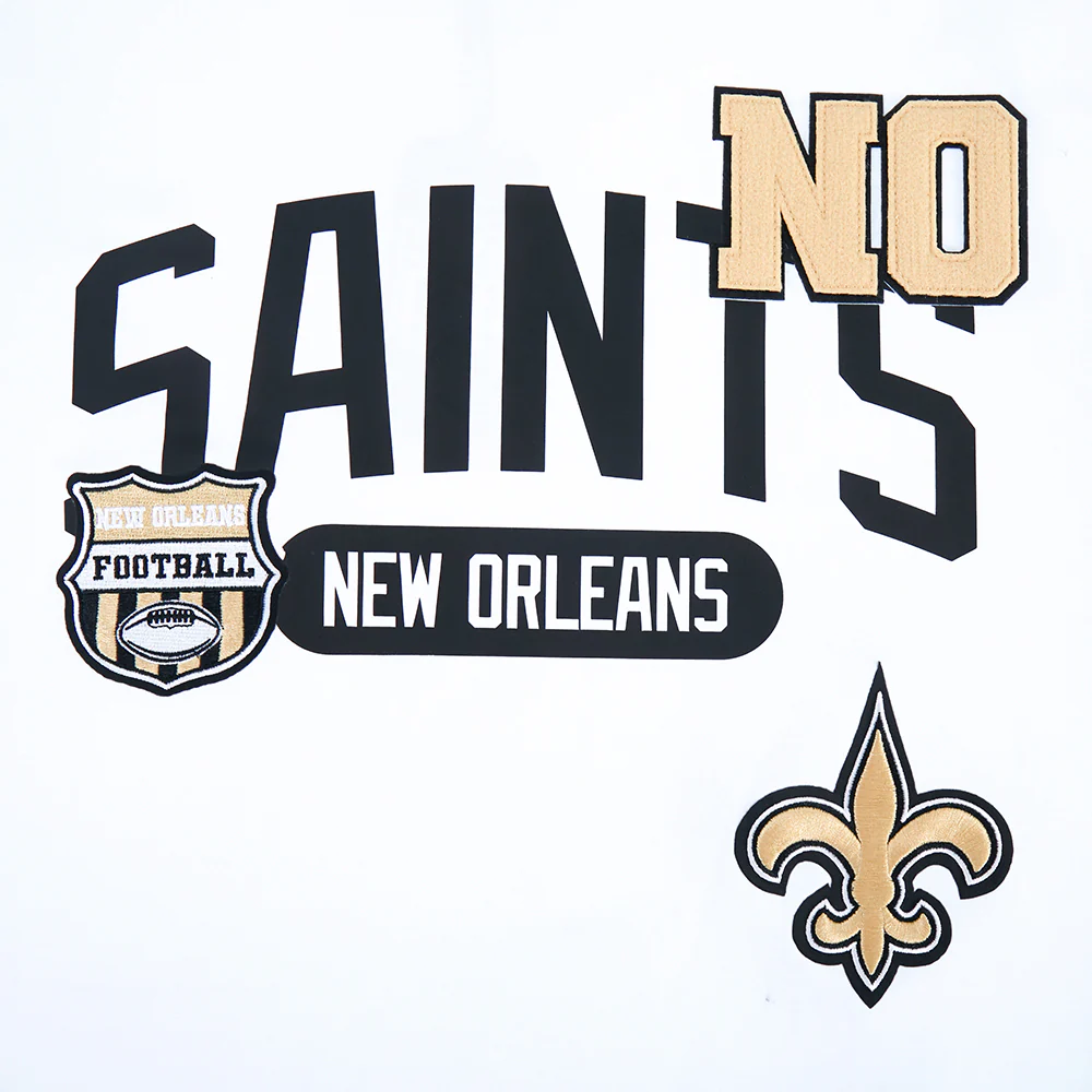 NFL NEW ORLEANS SAINTS LETTERMAN MEN'S S/S TEE (WHITE) - Image 6