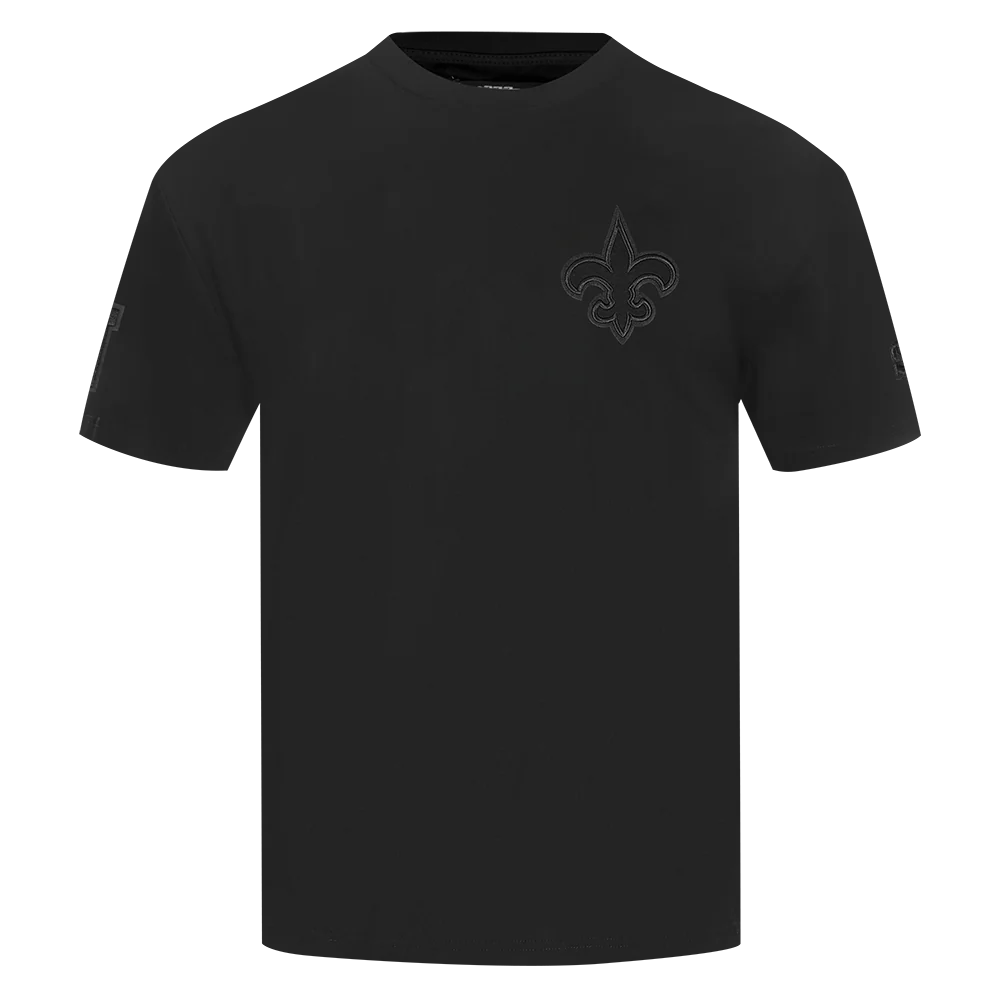 NFL NEW ORLEANS SAINTS NEUTRAL MEN'S COTTON JERSEY DROP SHOULDER TEE (BLACK)