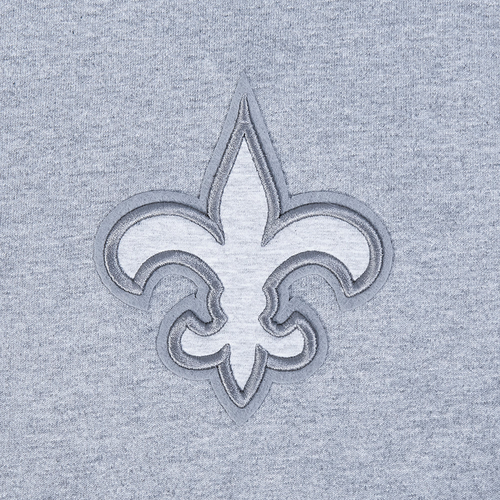 NFL NEW ORLEANS SAINTS NEUTRAL MEN'S COTTON JERSEY DROP SHOULDER TEE (DARK HEATHER GRAY) - Image 5