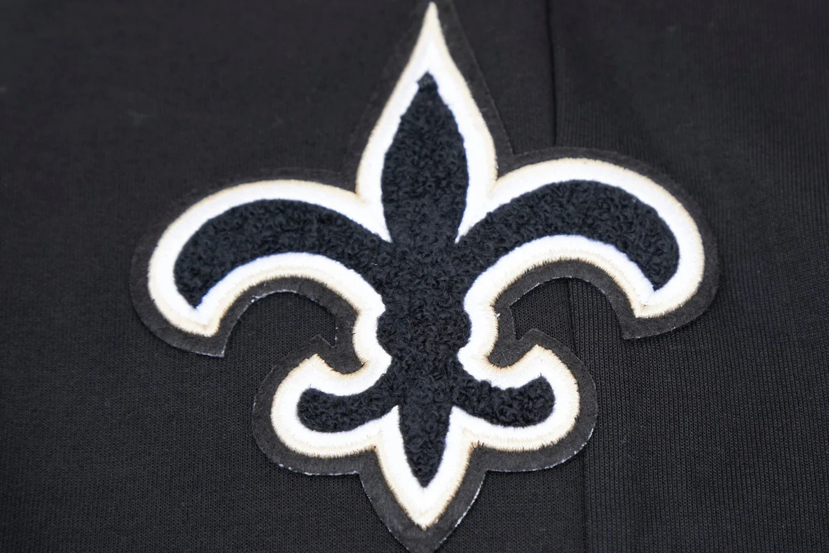 NFL NEW ORLEANS SAINTS CLASSIC CHENILLE MEN'S JOGGER (BLACK) - Image 7