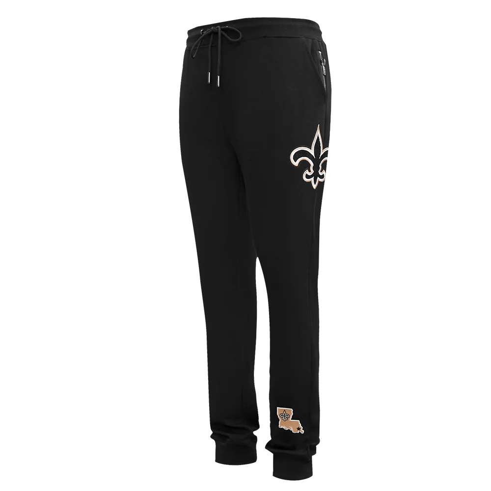NFL NEW ORLEANS SAINTS CLASSIC CHENILLE MEN'S JOGGER (BLACK) - Image 8