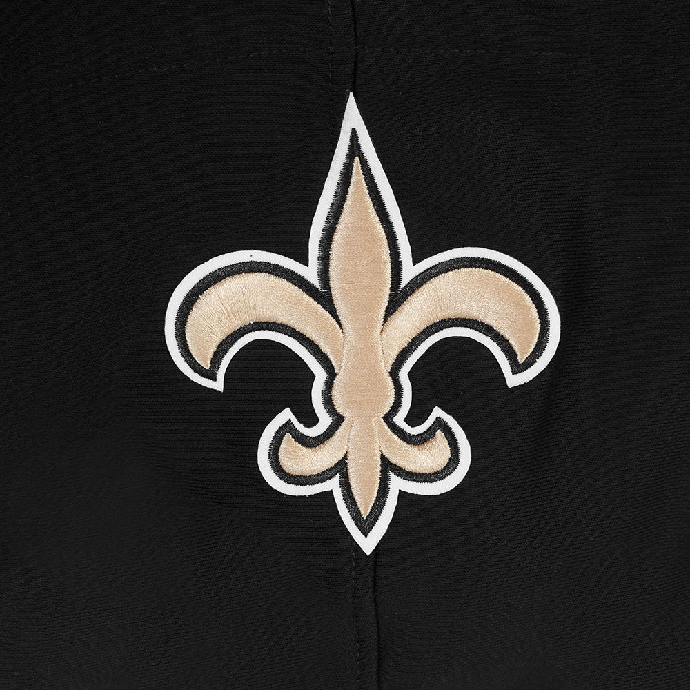 NFL NEW ORLEANS SAINTS SCRIPT TAIL MEN'S RIB FLC PO HOODIE (BLACK) - Image 12