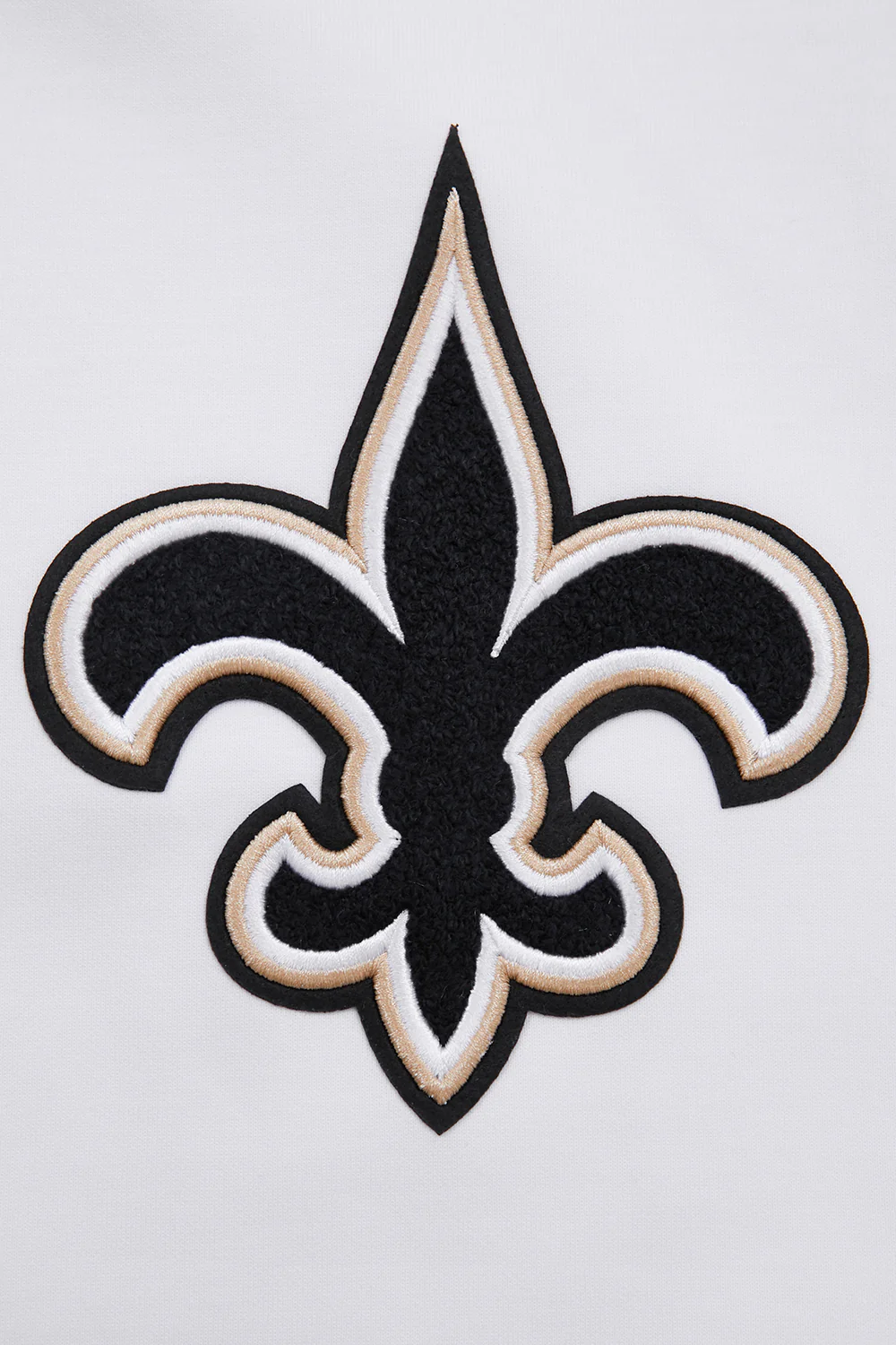 NFL NEW ORLEANS SAINTS CLASSIC CHENILLE DOUBLE KNIT PULLOVER HOODIE (WHITE) - Image 6