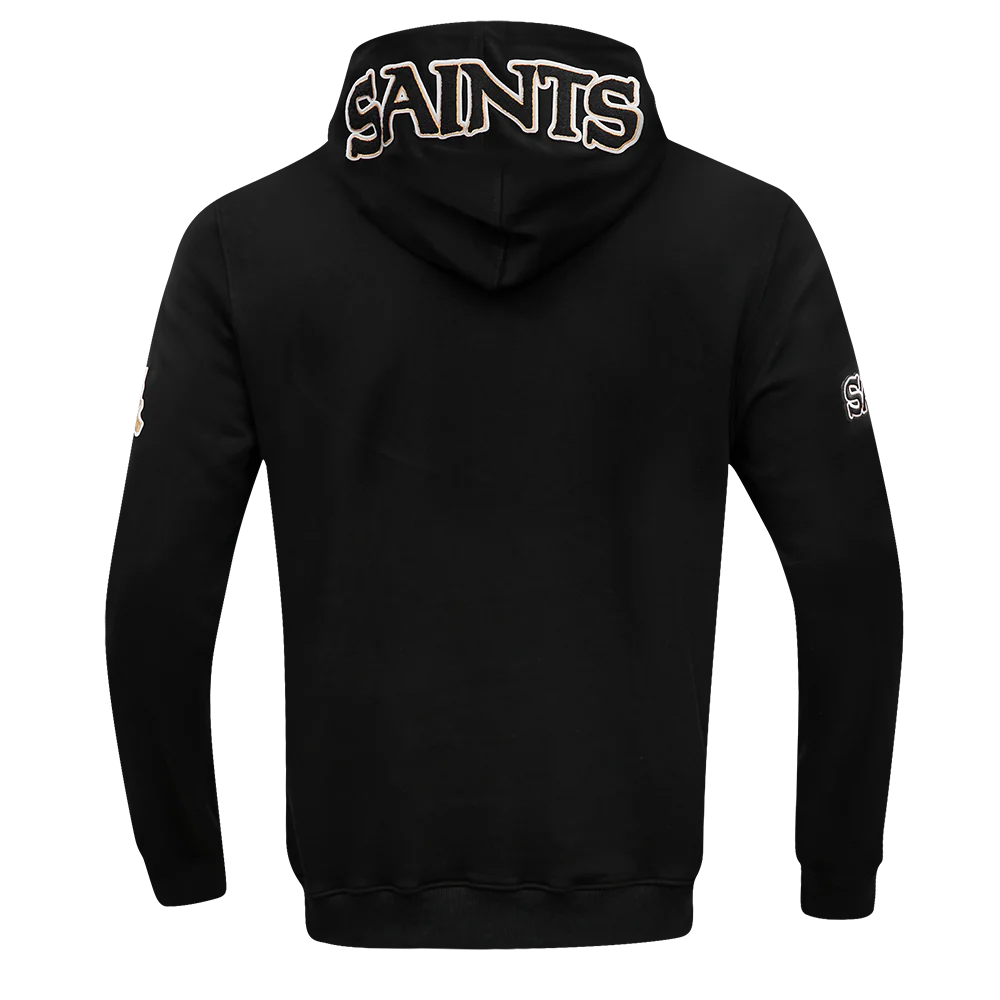 NFL NEW ORLEANS SAINTS CLASSIC CHENILLE MEN'S DK FZ HOODIE (BLACK) - Image 4