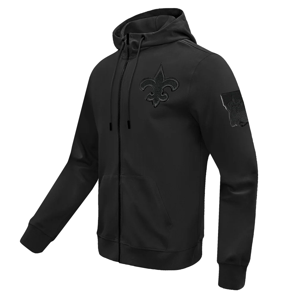 NFL NEW ORLEANS SAINTS TRIPLE BLACK MEN'S DK FZ HOODIE (TRIPLE BLACK) - Image 11