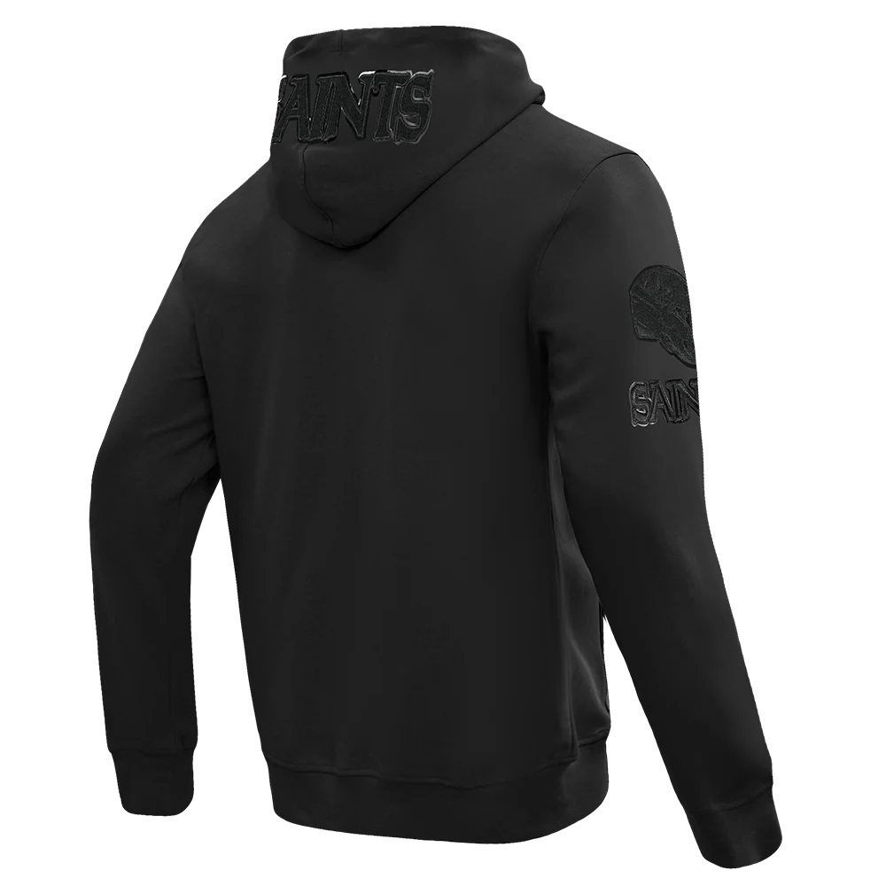 NFL NEW ORLEANS SAINTS TRIPLE BLACK MEN'S DK FZ HOODIE (TRIPLE BLACK) - Image 12