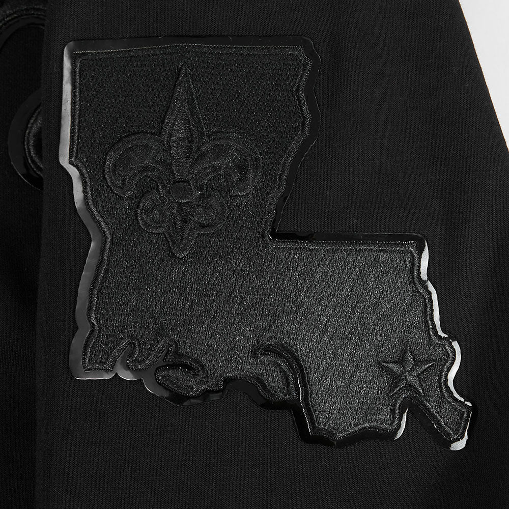 NFL NEW ORLEANS SAINTS TRIPLE BLACK MEN'S DK FZ HOODIE (TRIPLE BLACK) - Image 6