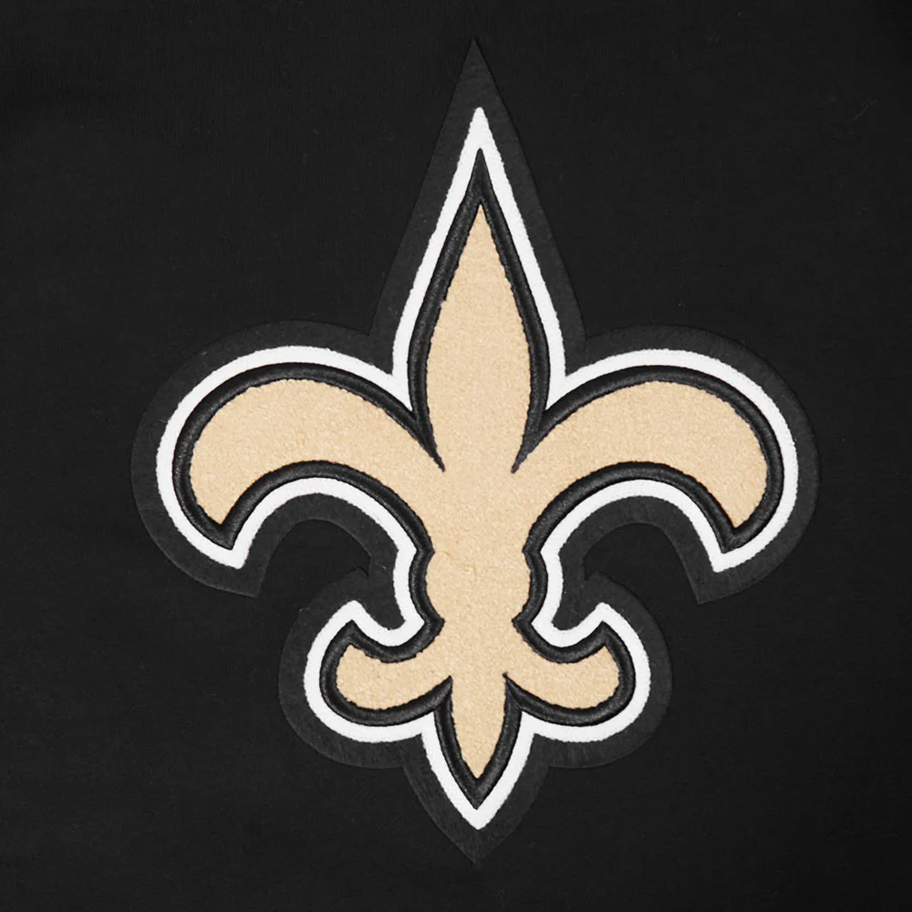 NFL NEW ORLEANS SAINTS MASHUP MEN'S RIB PO HOODIE (BLACK) - Image 14