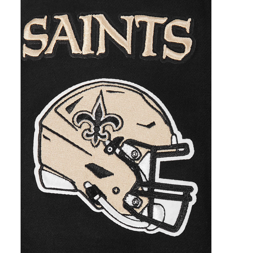 NFL NEW ORLEANS SAINTS MASHUP MEN'S RIB PO HOODIE (BLACK) - Image 16
