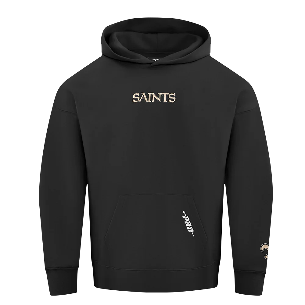 NFL NEW ORLEANS SAINTS WINGSPAN MEN'S DROP SHOULDER FLC PO HOODIE (BLACK) - Image 3