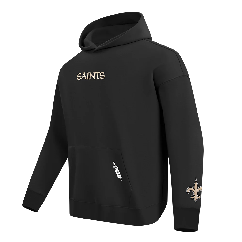 NFL NEW ORLEANS SAINTS WINGSPAN MEN'S DROP SHOULDER FLC PO HOODIE (BLACK) - Image 4