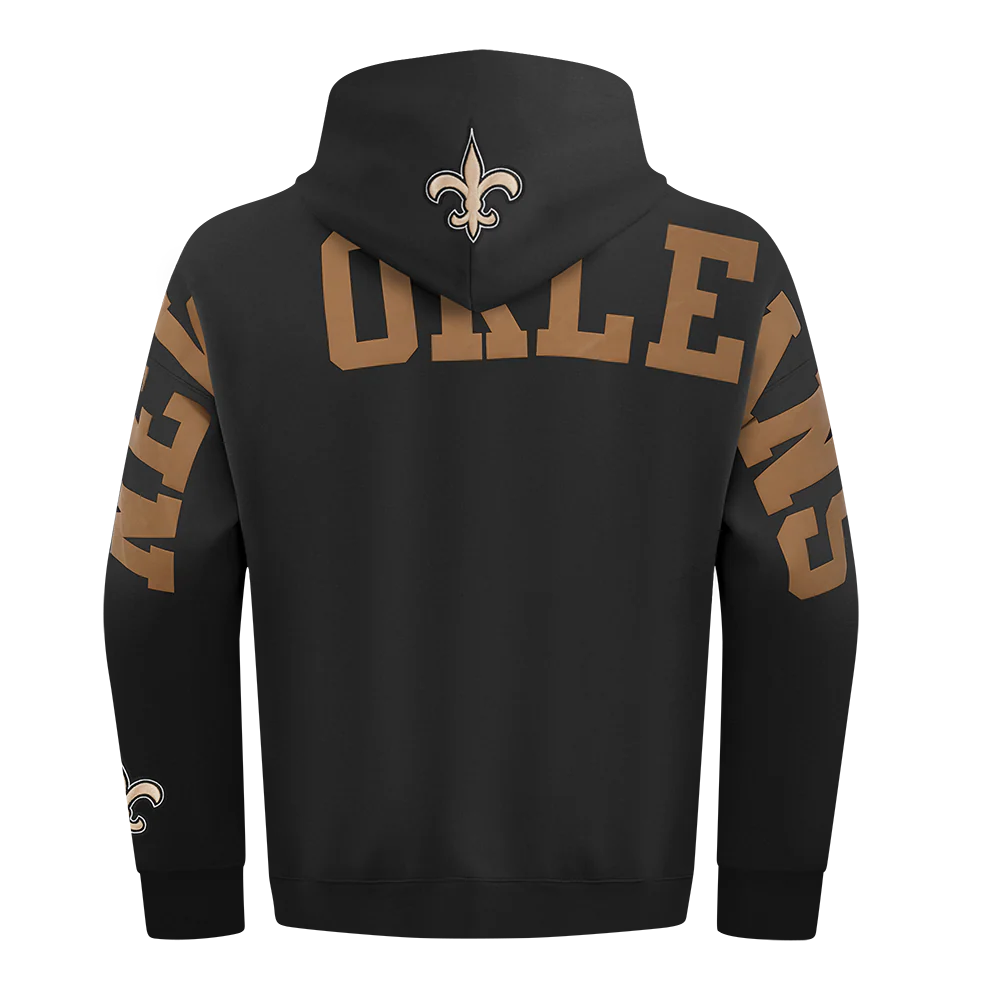 NFL NEW ORLEANS SAINTS WINGSPAN MEN'S DROP SHOULDER FLC PO HOODIE (BLACK) - Image 5