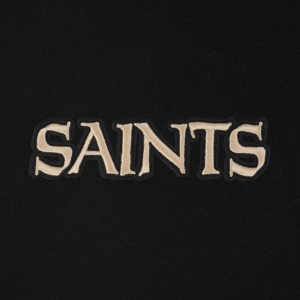 NFL NEW ORLEANS SAINTS WINGSPAN MEN'S DROP SHOULDER FLC PO HOODIE (BLACK) - Image 8