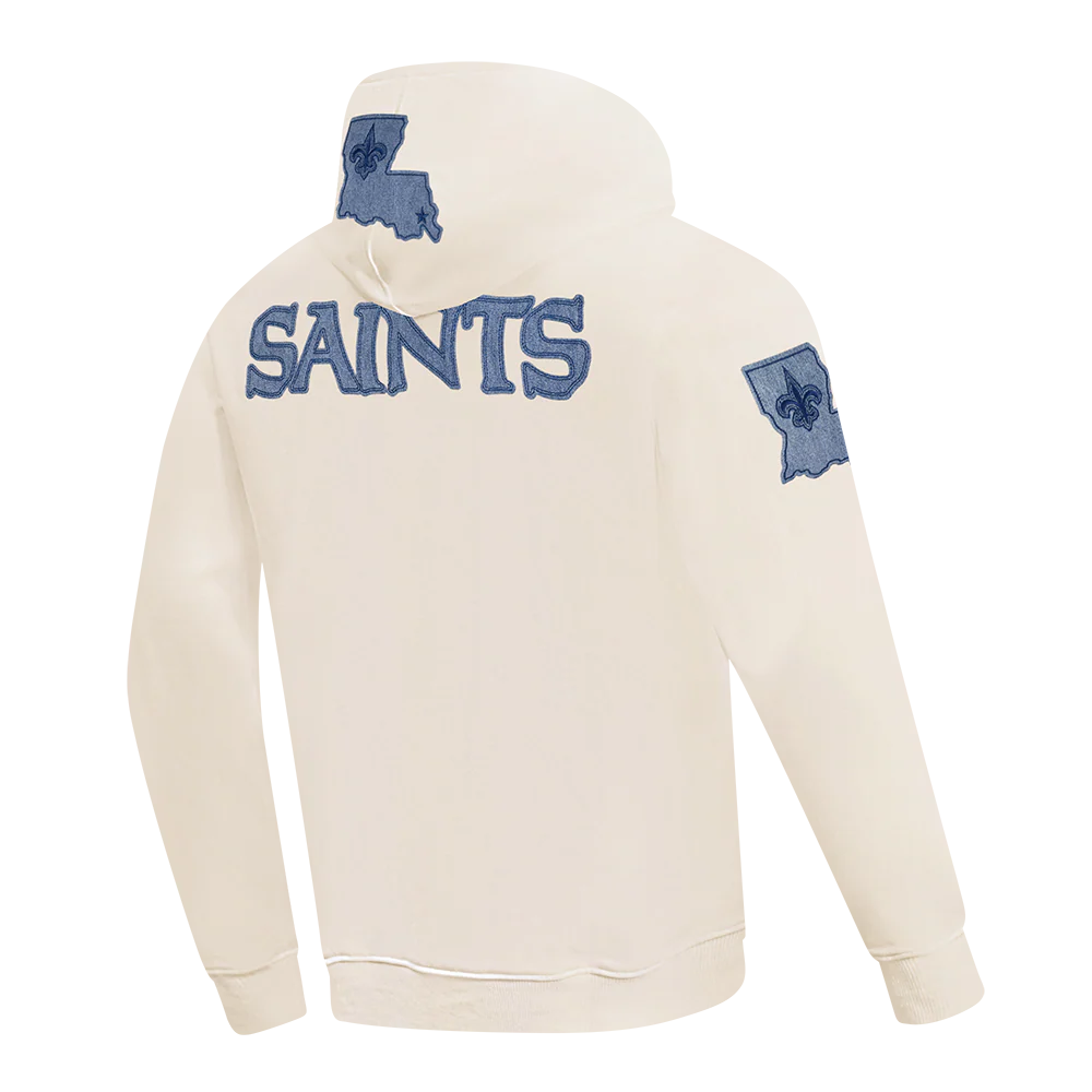 NFL NEW ORLEANS SAINTS VARSITY BLUES MEN'S FLC PO HOODIE (LINEN) - Image 11