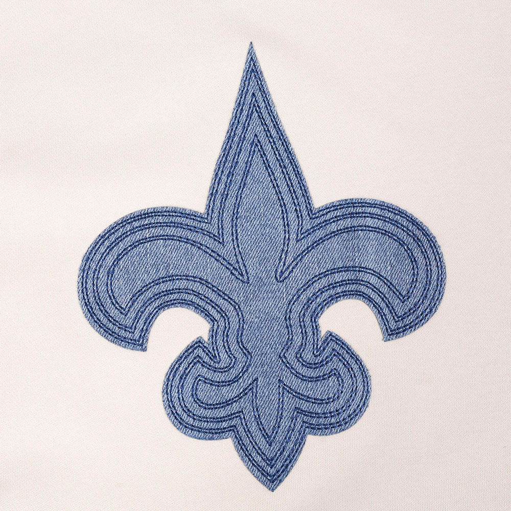 NFL NEW ORLEANS SAINTS VARSITY BLUES MEN'S FLC PO HOODIE (LINEN) - Image 5