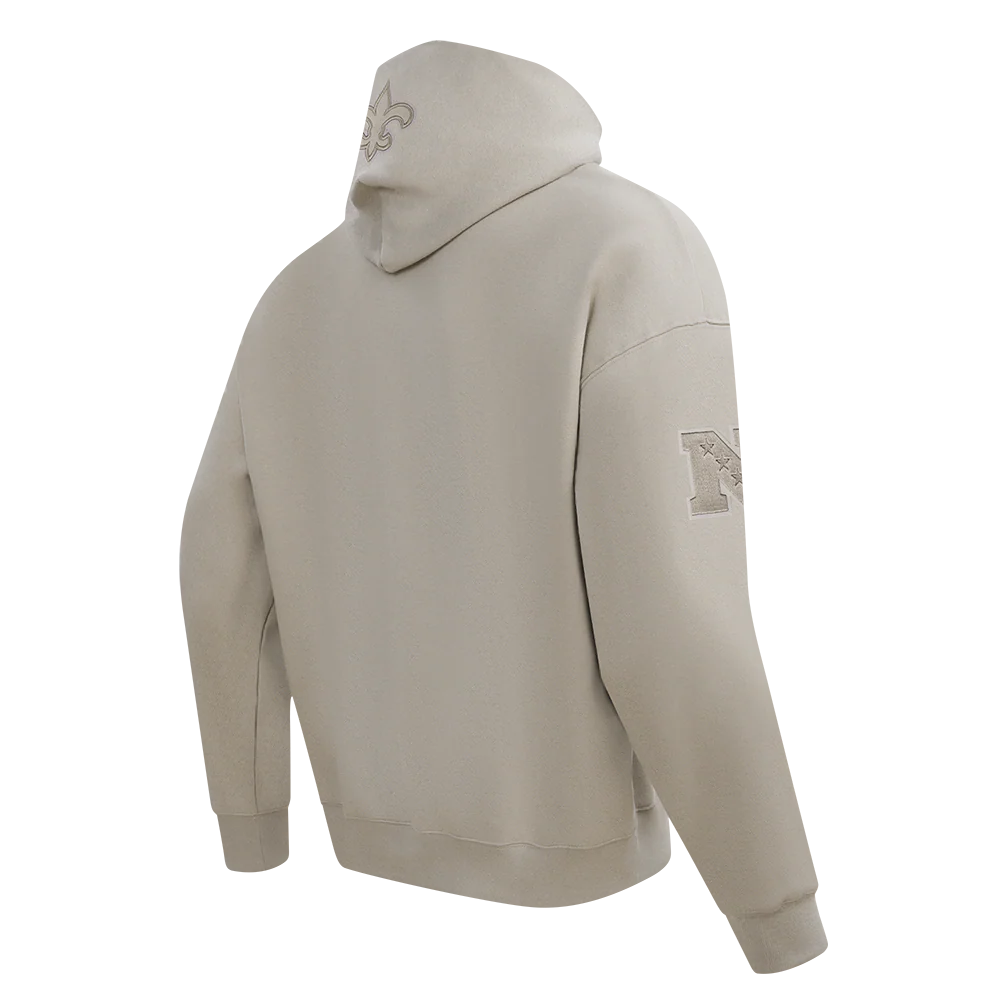 NFL NEW ORLEANS SAINTS NEUTRAL MEN'S DROP SHOULDER FLC PO HOODIE (TAUPE) - Image 4