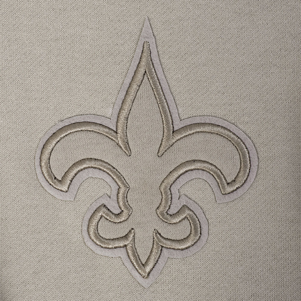 NFL NEW ORLEANS SAINTS NEUTRAL MEN'S DROP SHOULDER FLC PO HOODIE (TAUPE) - Image 5