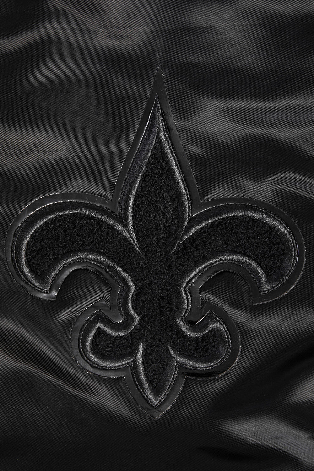 NFL NEW ORLEANS SAINTS TRIPLE BLACK SATIN JACKET (TRIPLE BLACK) - Image 5