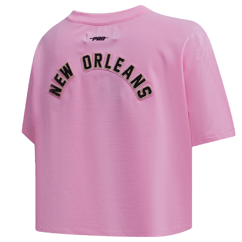 NFL NEW ORLEANS SAINTS CLASSIC SINGLE JERSEY BOXY TEE (PINK) - Image 3