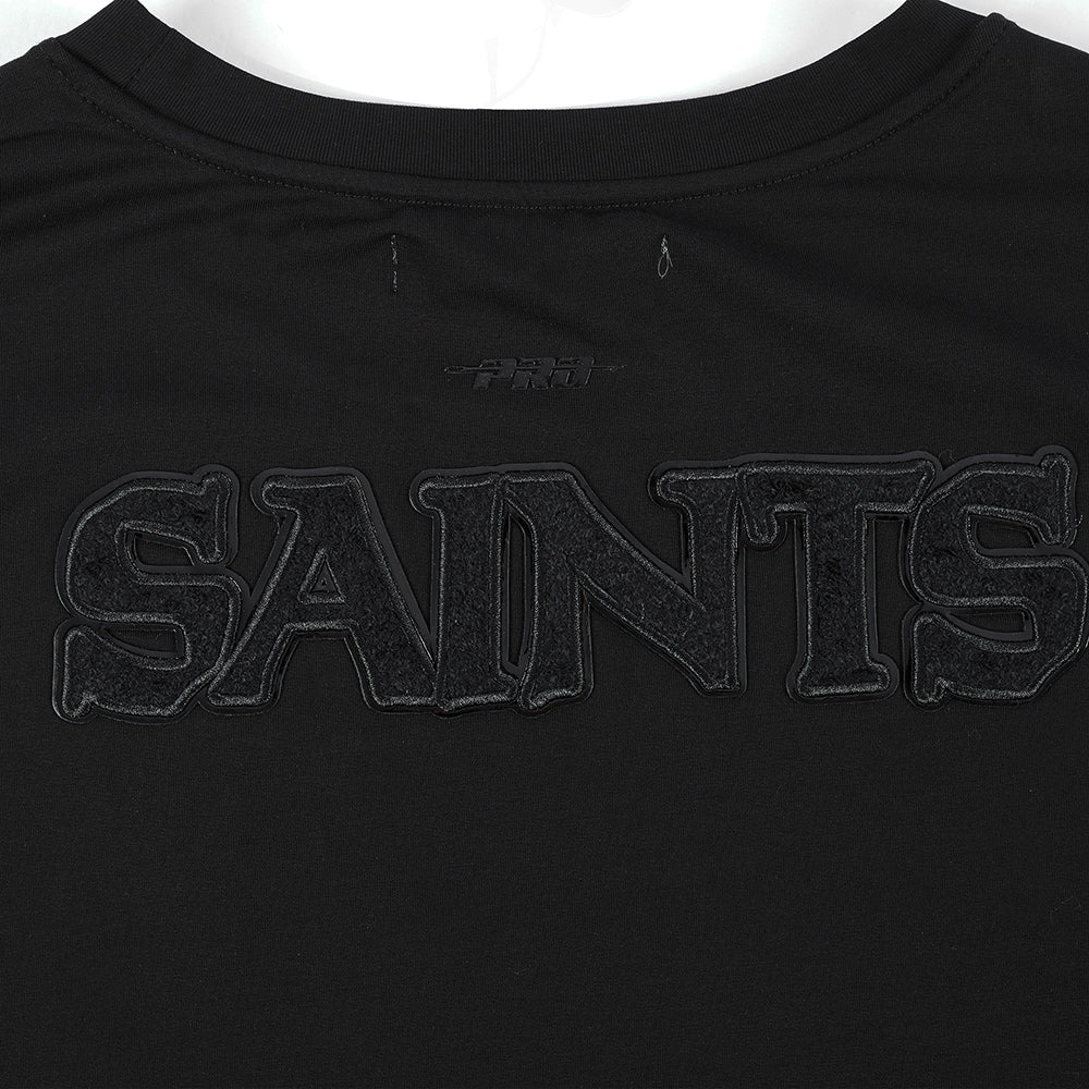 NFL NEW ORLEANS SAINTS TRIPLE BLACK WOMEN'S SINGLE JERSEY BOXY TEE (TRIPLE BLACK) - Image 5