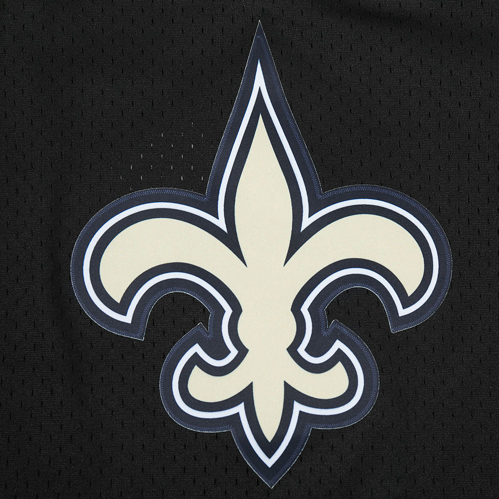 NFL NEW ORLEANS SAINTS CLASSIC BIG BOY'S MESH BUTTON DOWN SHIRT (BLACK) - Image 9
