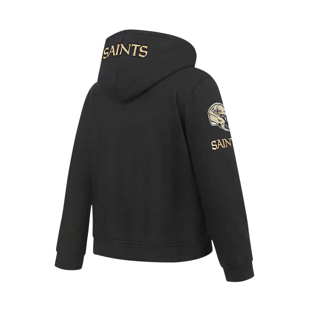 NFL NEW ORLEANS SAINTS CLASSIC BIG BOYS FLEECE PULLOVER HOODIE (BLACK) - Image 2
