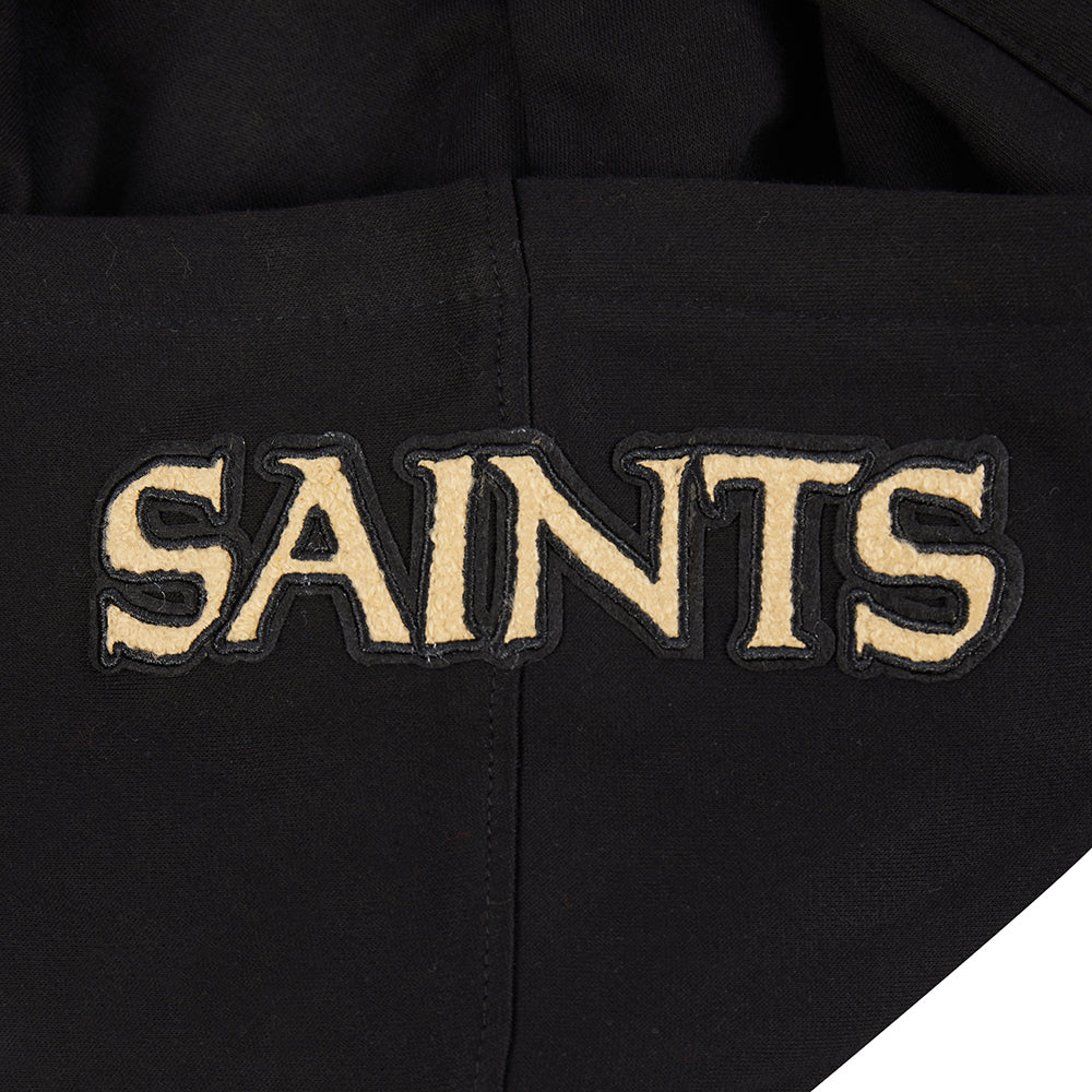 NFL NEW ORLEANS SAINTS CLASSIC BIG BOYS FLEECE PULLOVER HOODIE (BLACK) - Image 5