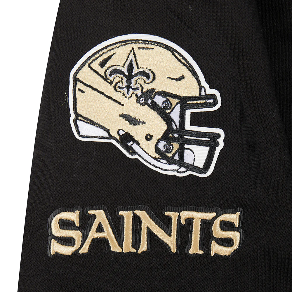NFL NEW ORLEANS SAINTS CLASSIC BIG BOYS FLEECE PULLOVER HOODIE (BLACK) - Image 6
