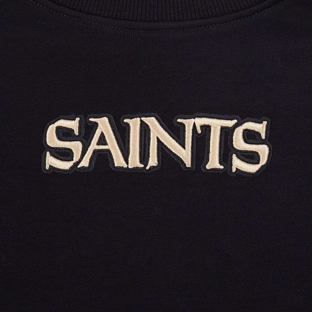 NFL NEW ORLEANS SAINTS WINGSPAN WOMEN'S FLC CREWNECK (BLACK) - Image 10
