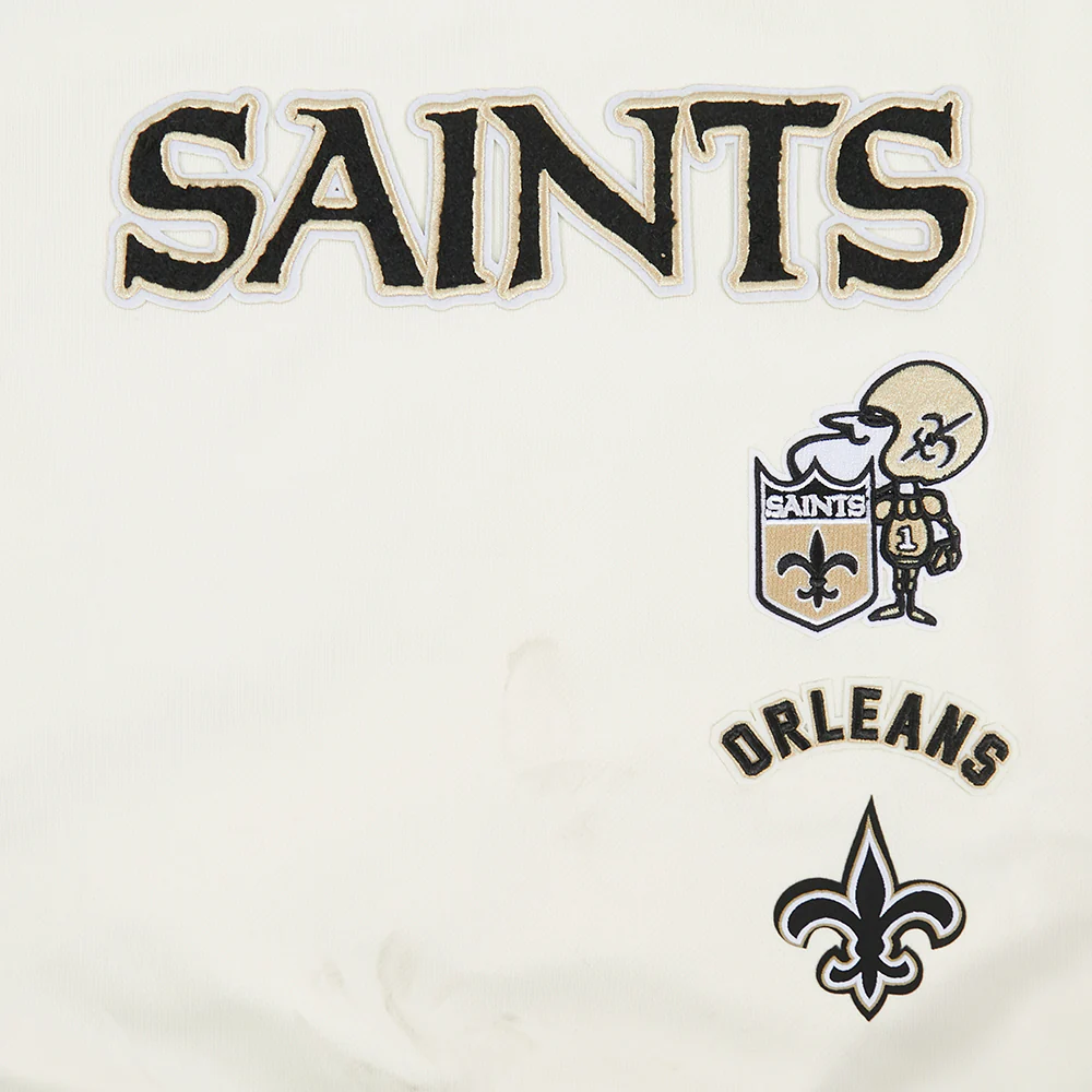 NFL NEW ORLEANS SAINTS RETRO CLASSIC WOMEN'S CREWNECK (EGGSHELL/BLACK) - Image 11
