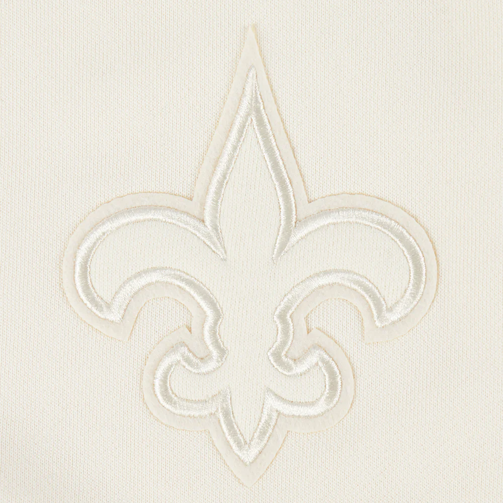 NFL NEW ORLEANS SAINTS NEUTRAL WOMEN'S FLEECE CREWNECK (EGGSHELL) - Image 5