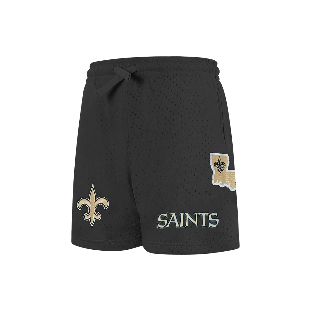 NFL NEW ORLEANS SAINTS CLASSIC LITTLE BOY'S MESH SHORT (BLACK) - Image 4