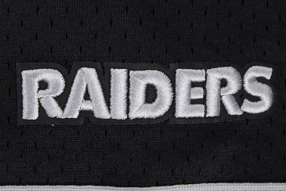 NFL LAS VEGAS RAIDERS SCRIPT TAIL MEN'S MESH BUTTON DOWN SHIRT (BLACK/GRAY) - Image 6