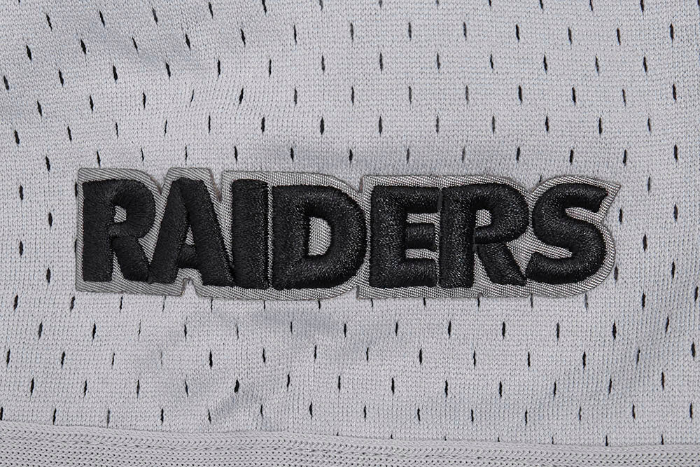 NFL LAS VEGAS RAIDERS SCRIPT TAIL MEN'S MESH BUTTON DOWN SHIRT (GRAY) - Image 6
