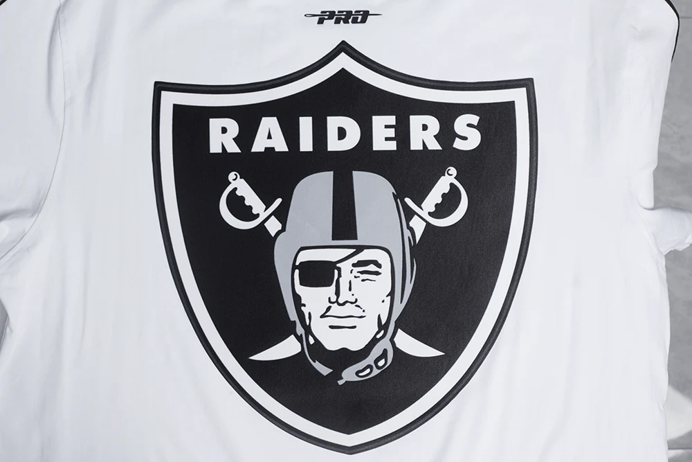 NFL LAS VEGAS RAIDERS CLASSIC MEN'S MESH TAPING SHIRT (WHITE/BLACK) - Image 6