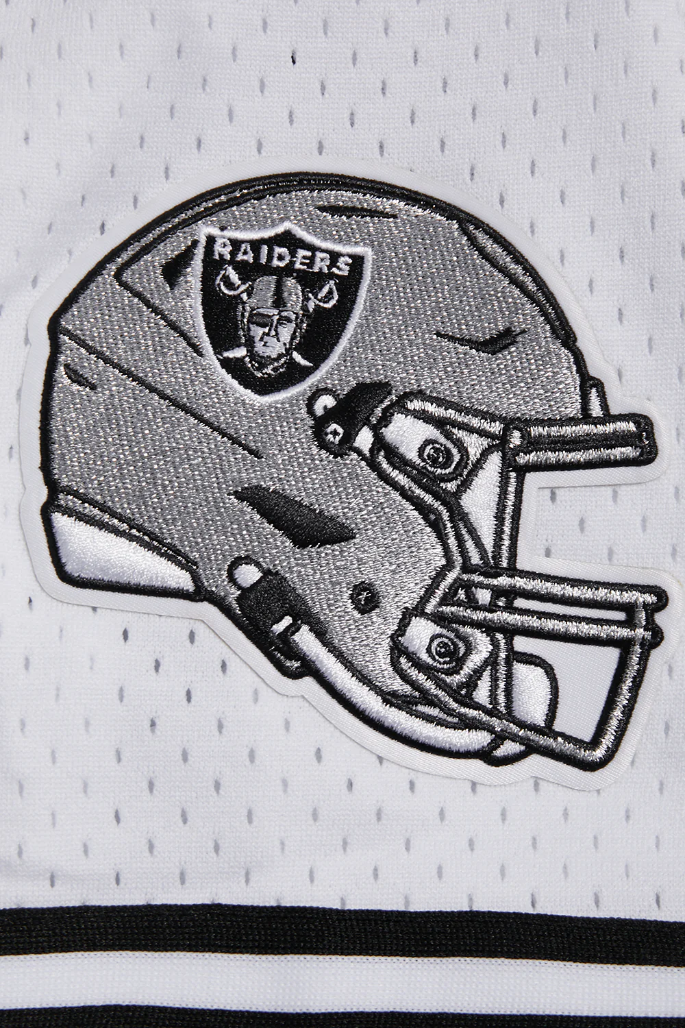 NFL LAS VEGAS RAIDERS LOGO CLASSIC MESH MEN'S BUTTON DOWN SHIRT (WHITE / BLACK / WHTE) - Image 6