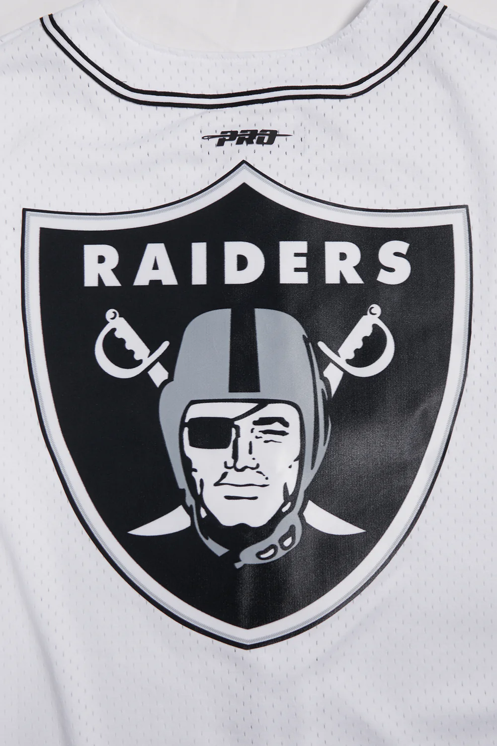 NFL LAS VEGAS RAIDERS LOGO CLASSIC MESH MEN'S BUTTON DOWN SHIRT (WHITE / BLACK / WHTE) - Image 8