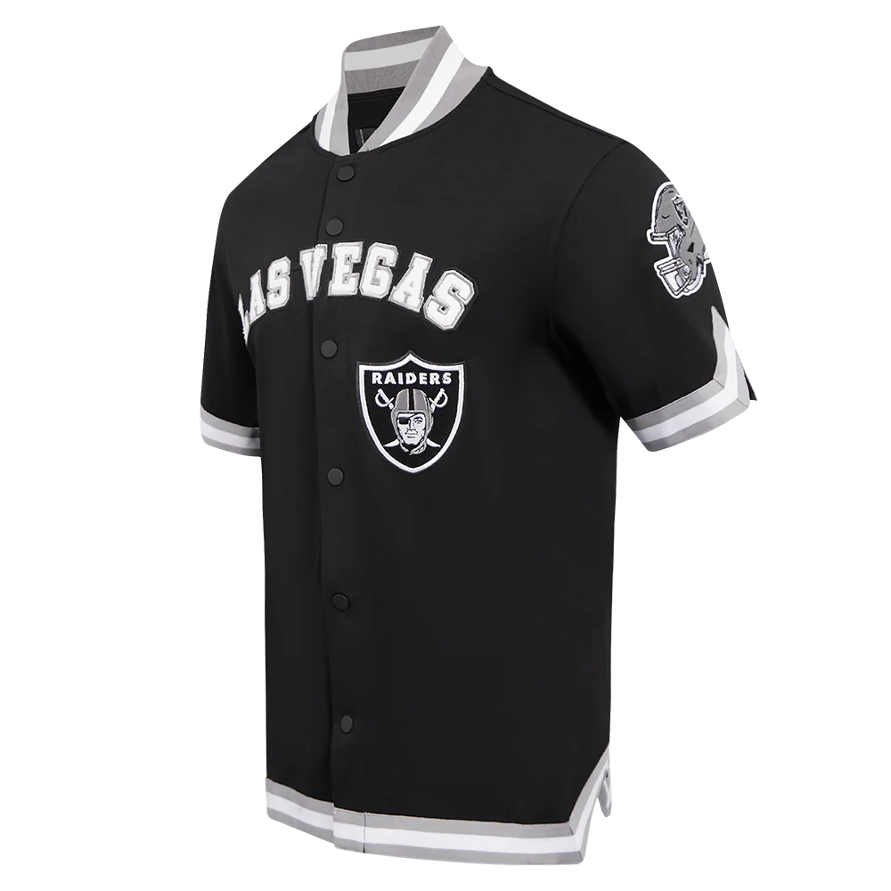 NFL LAS VEGAS RAIDERS CLASSIC MEN'S WARM UP JACKET (BLACK/GRAY) - Image 2