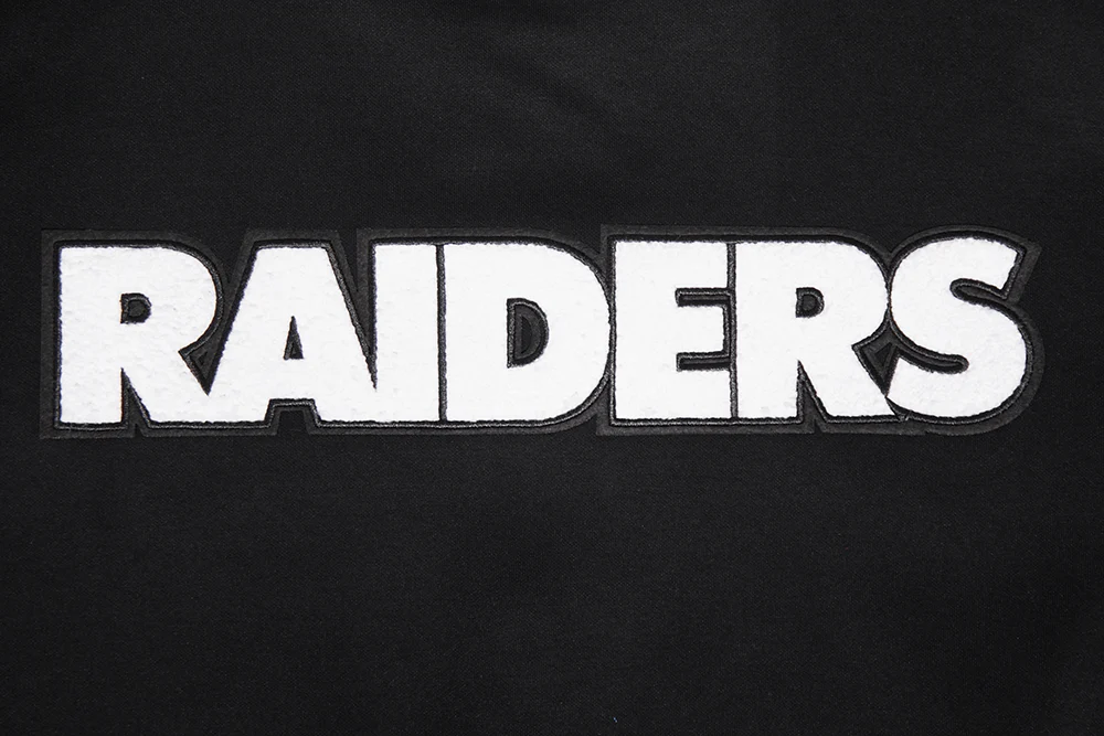 NFL LAS VEGAS RAIDERS CLASSIC MEN'S WARM UP JACKET (BLACK/GRAY) - Image 8