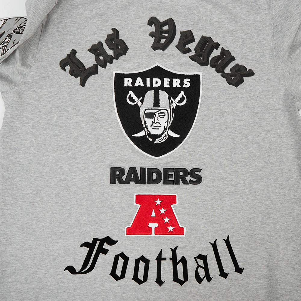 NFL LAS VEGAS RAIDERS OLD ENGLISH MEN'S TEE (HEATHER GREY) - Image 5
