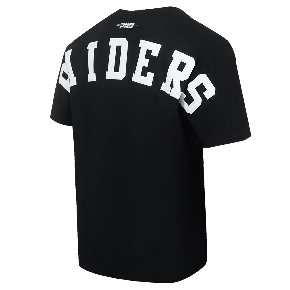 NFL LAS VEGAS RAIDERS WINGSPAN MEN'S COTTON JERSEY DROP SHOULDER TEE (BLACK) - Image 6