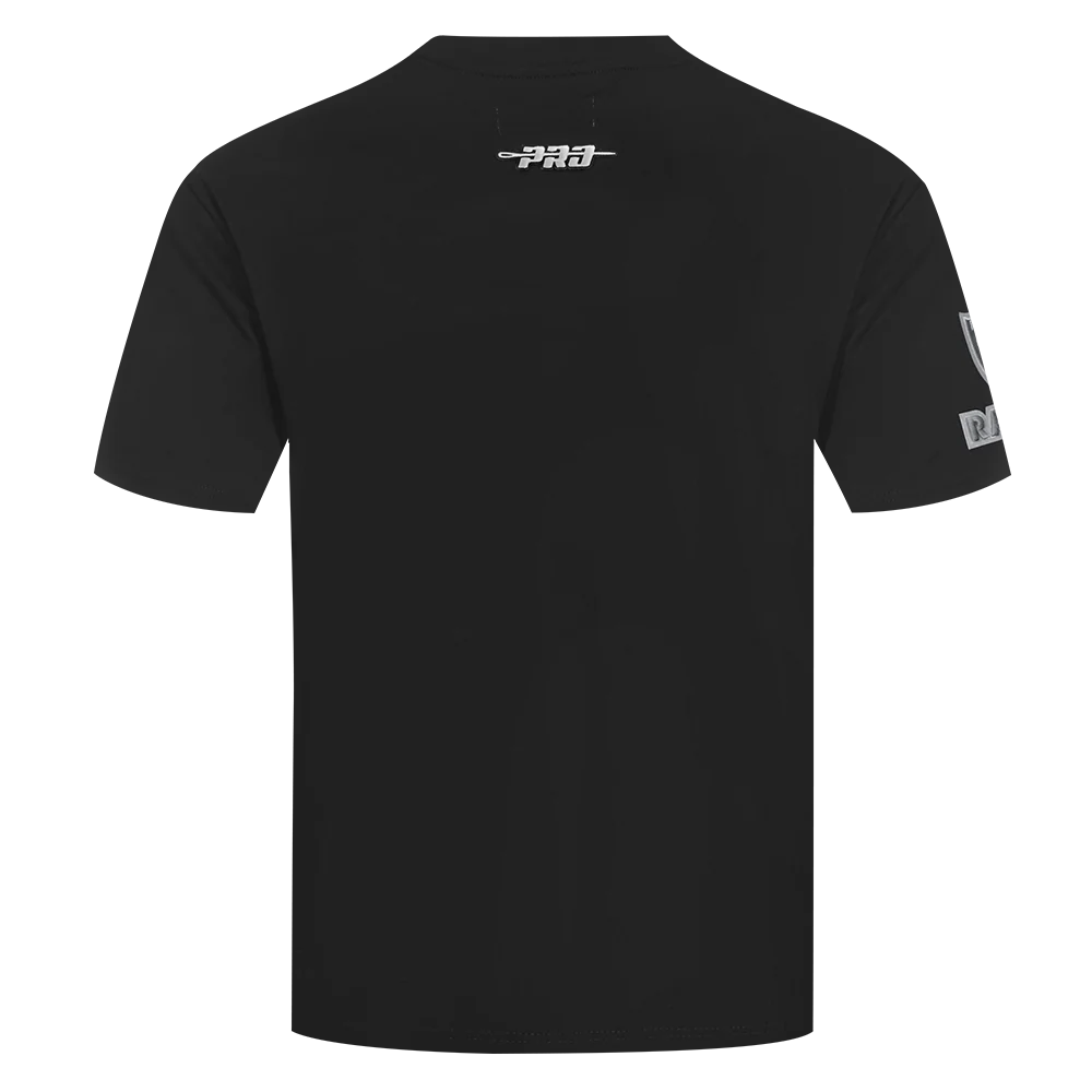 NFL LAS VEGAS RAIDERS REVERSE FRENCH TERRY MEN'S COTTON JERSEY DROP SHOULDER TEE (BLACK) - Image 3