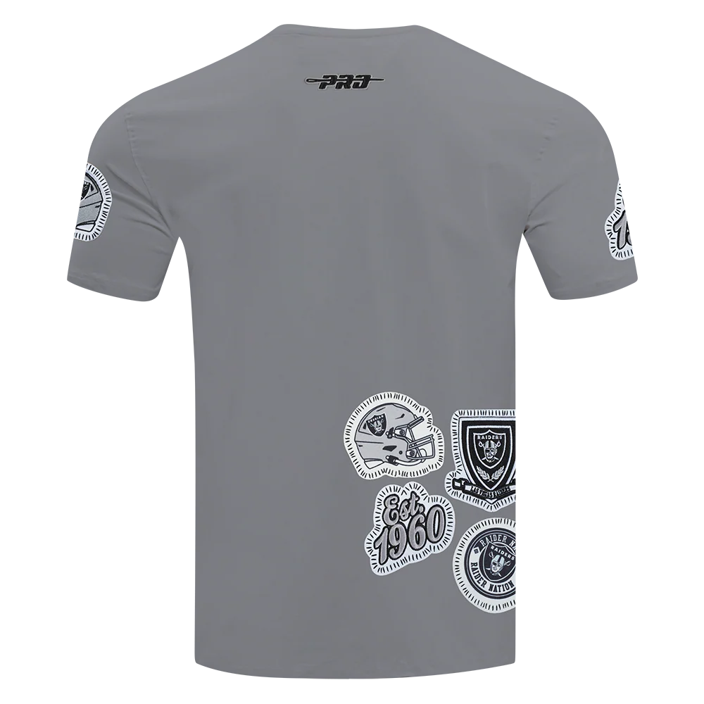NFL LAS VEGAS RAIDERS DIY PICK STITCH MEN'S SINGLE JERSEY TEE (GRAY) - Image 3
