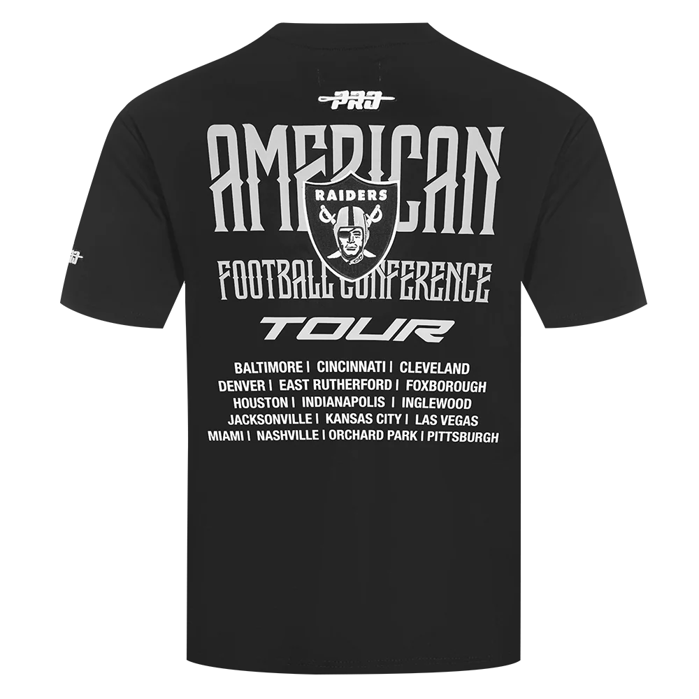NFL LAS VEGAS RAIDERS CITY TOUR 2.0 MEN'S COTTON JERSEY DROP SHOULDER TEE (BLACK) - Image 3
