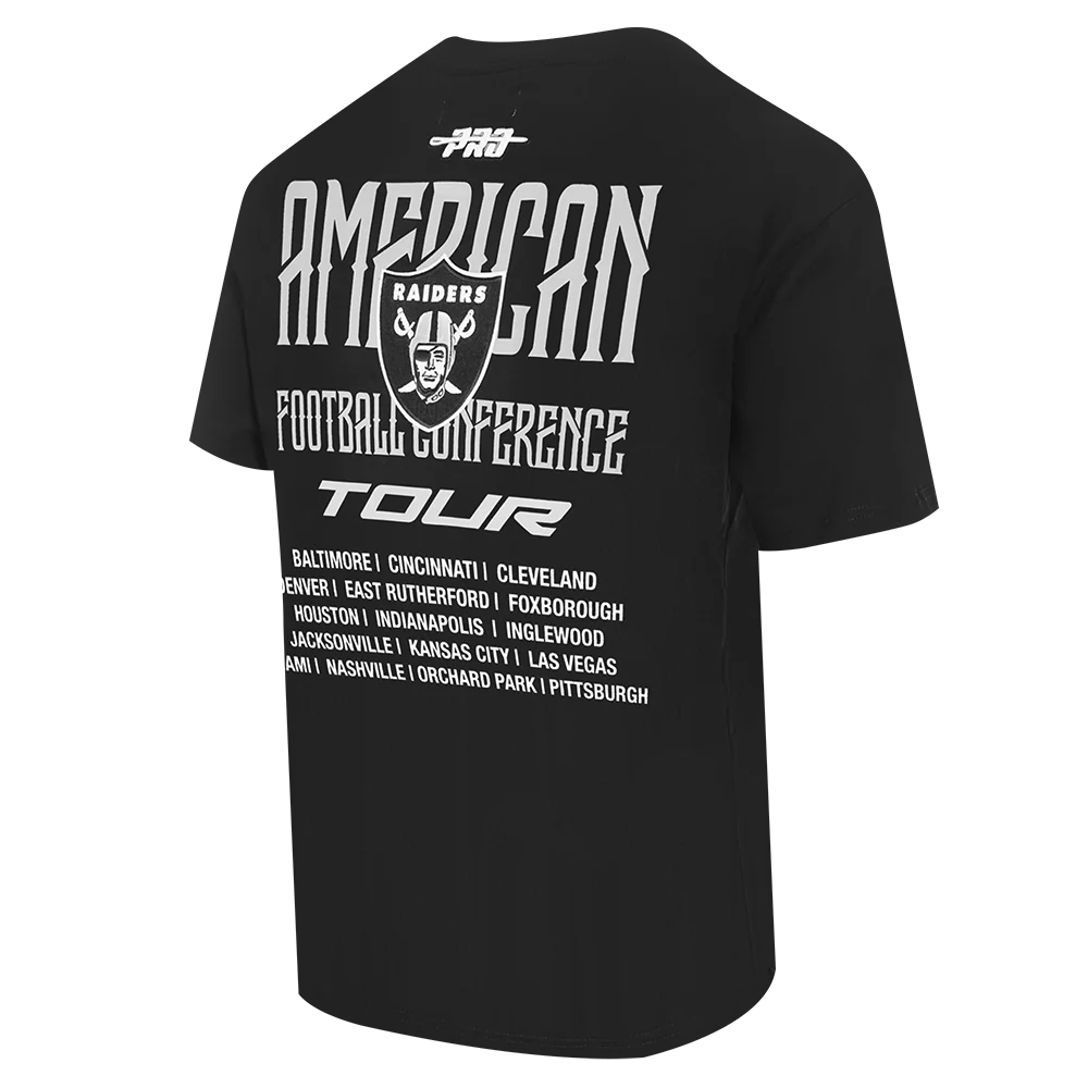 NFL LAS VEGAS RAIDERS CITY TOUR 2.0 MEN'S COTTON JERSEY DROP SHOULDER TEE (BLACK) - Image 4