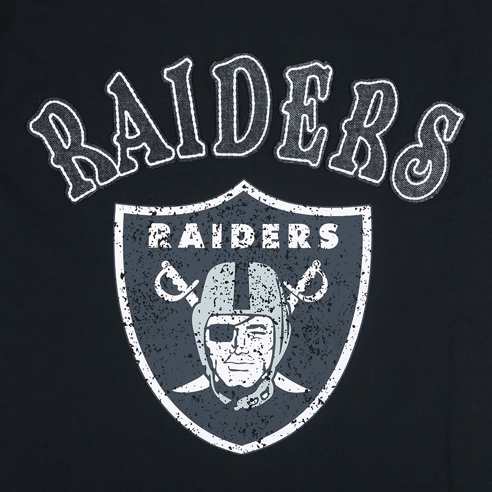 NFL LAS VEGAS RAIDERS REBEL ATHLETICS STACKED LOGO MEN'S SJ TEE (BLACK) - Image 12