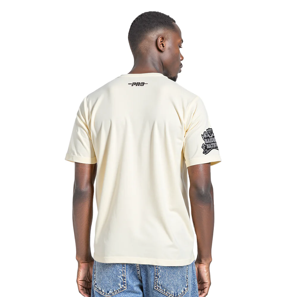 NFL LAS VEGAS RAIDERS REBEL ATHLETICS STACKED LOGO MEN'S SJ TEE (EGGSHELL) - Image 11