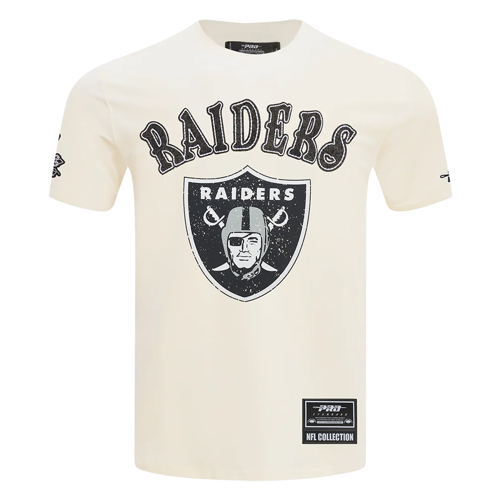 NFL LAS VEGAS RAIDERS REBEL ATHLETICS STACKED LOGO MEN'S SJ TEE (EGGSHELL) - Image 3