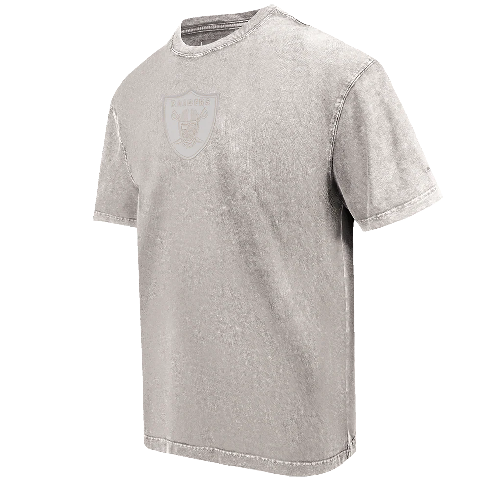 NFL LAS VEGAS RAIDERS WASHED CLASSIC MEN'S ENZYME WASH CJ DROP SHOULDER TEE (WASHED WARM SLATE) - Image 3