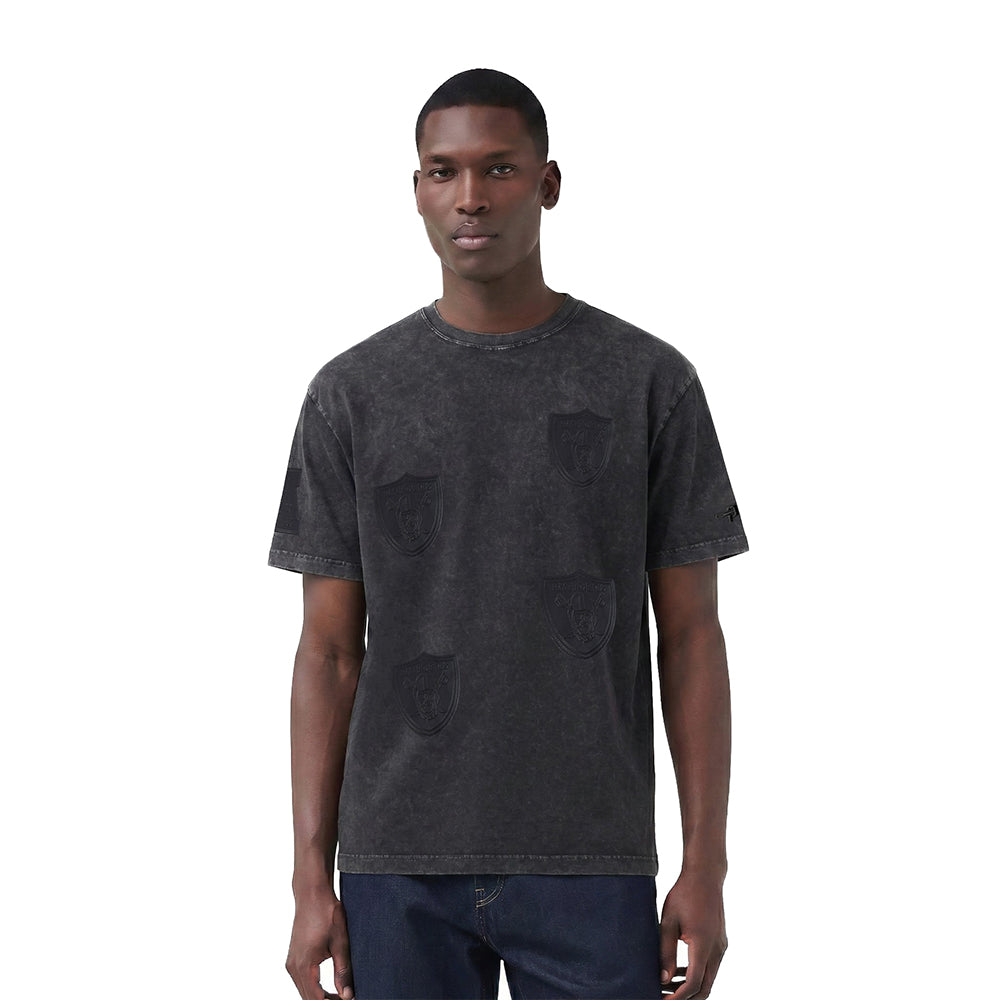 NFL LAS VEGAS RAIDERS WASHED VANGUARD MEN'S ENZYME WASH CJ DROP SHOU (WASHED BLACK)